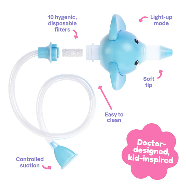 Light-Up Nasal Aspirator for Babies & Toddlers – Luna the Elephant